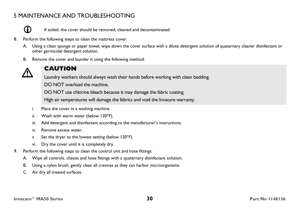 Invacare MicroAIR MA50 User Manual | Page 30 / 36