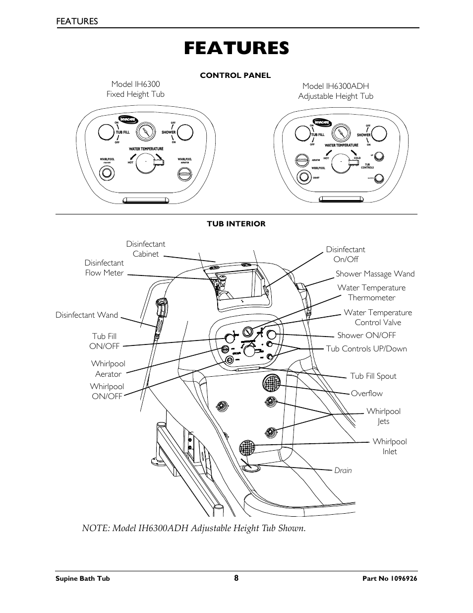 Features | Invacare IH6300ADH User Manual | Page 8 / 32