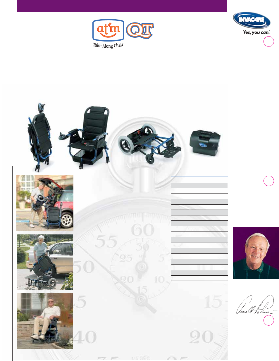 Wherever you go, you’re up and at’m in 60 seconds, Invacare, At’m qt power wheelchair | Invacare At'm QT User Manual | Page 2 / 2