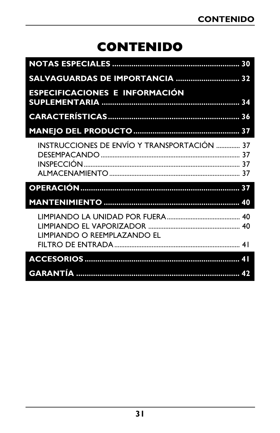 Invacare IRC1001 User Manual | Page 31 / 44