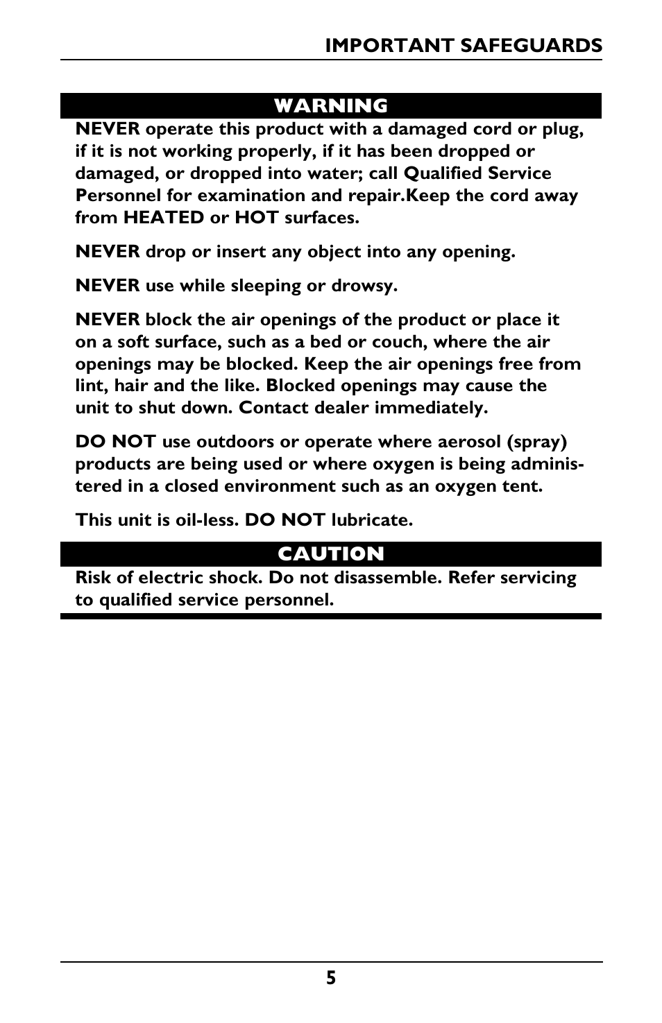 Invacare IRC1001 User Manual | Page 5 / 44