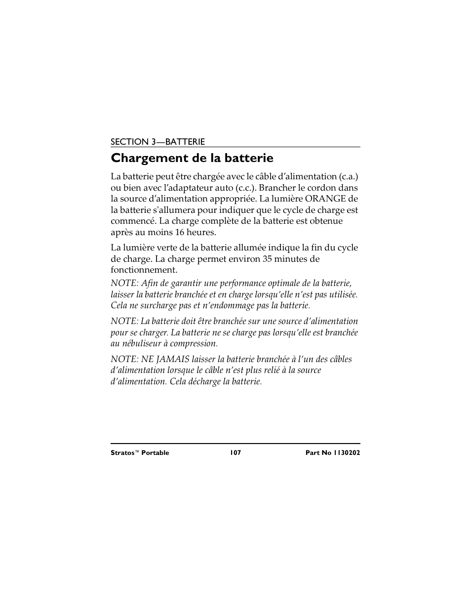 Chargement de la batterie | Invacare IRC 1720 User Manual | Page 107 / 124