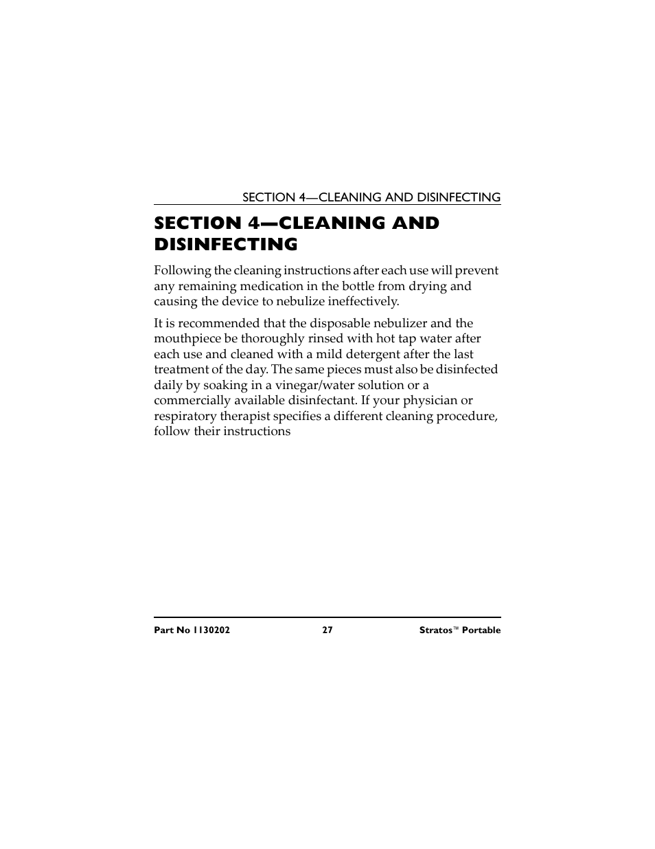 Section 4- cleaning and disinfecting, Section 4- limpieza y desinfección, Section 4- nettoyage et désinfection | Invacare IRC 1720 User Manual | Page 27 / 124