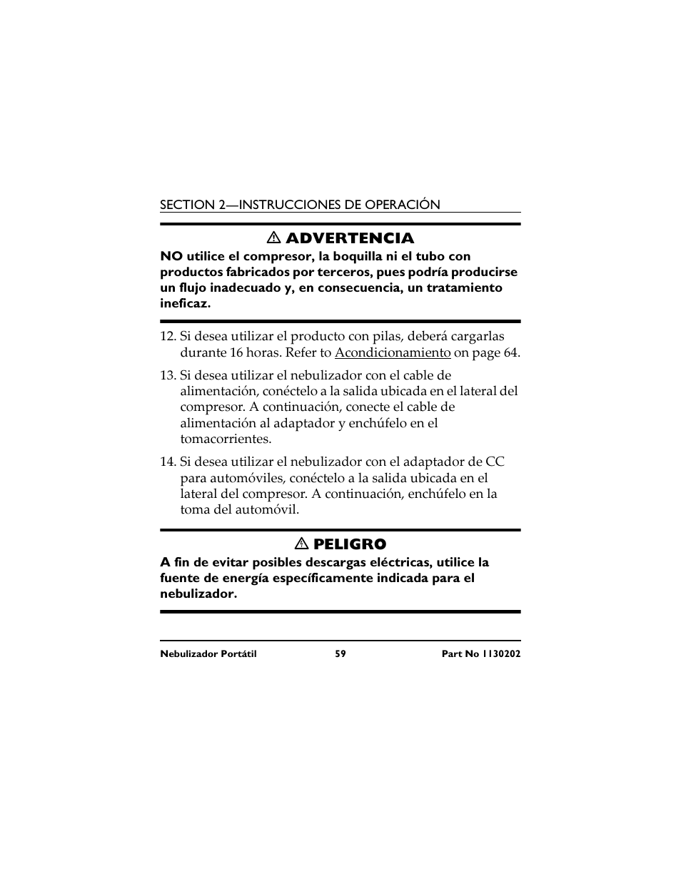 Invacare IRC 1720 User Manual | Page 59 / 124