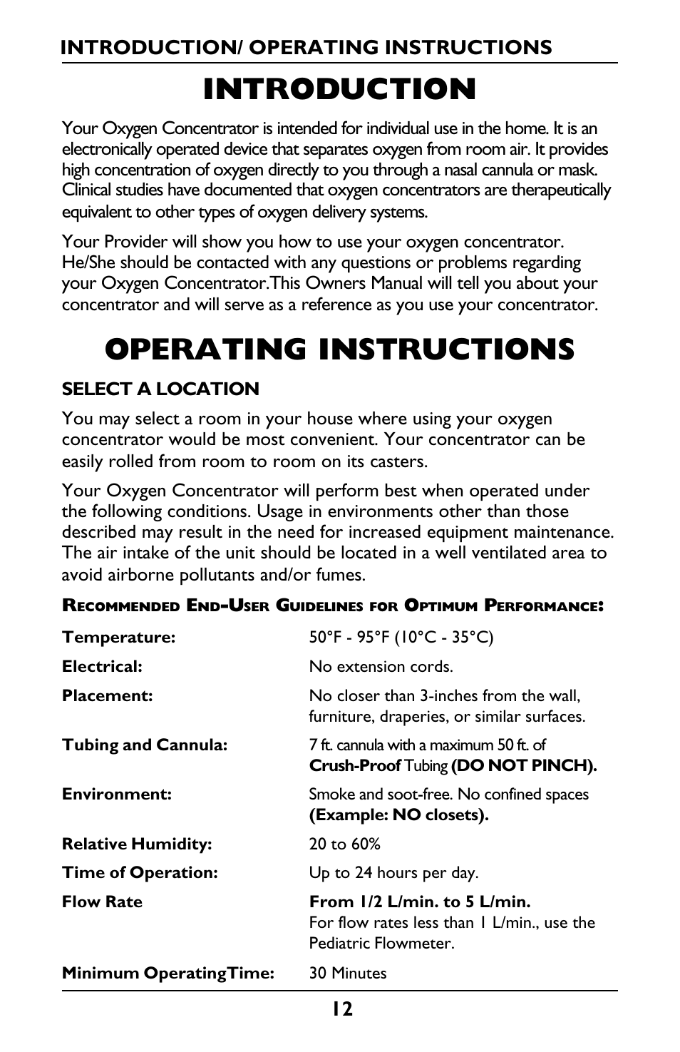 Introduction, Operating instructions | Invacare IRC5LXO2 User Manual | Page 12 / 44