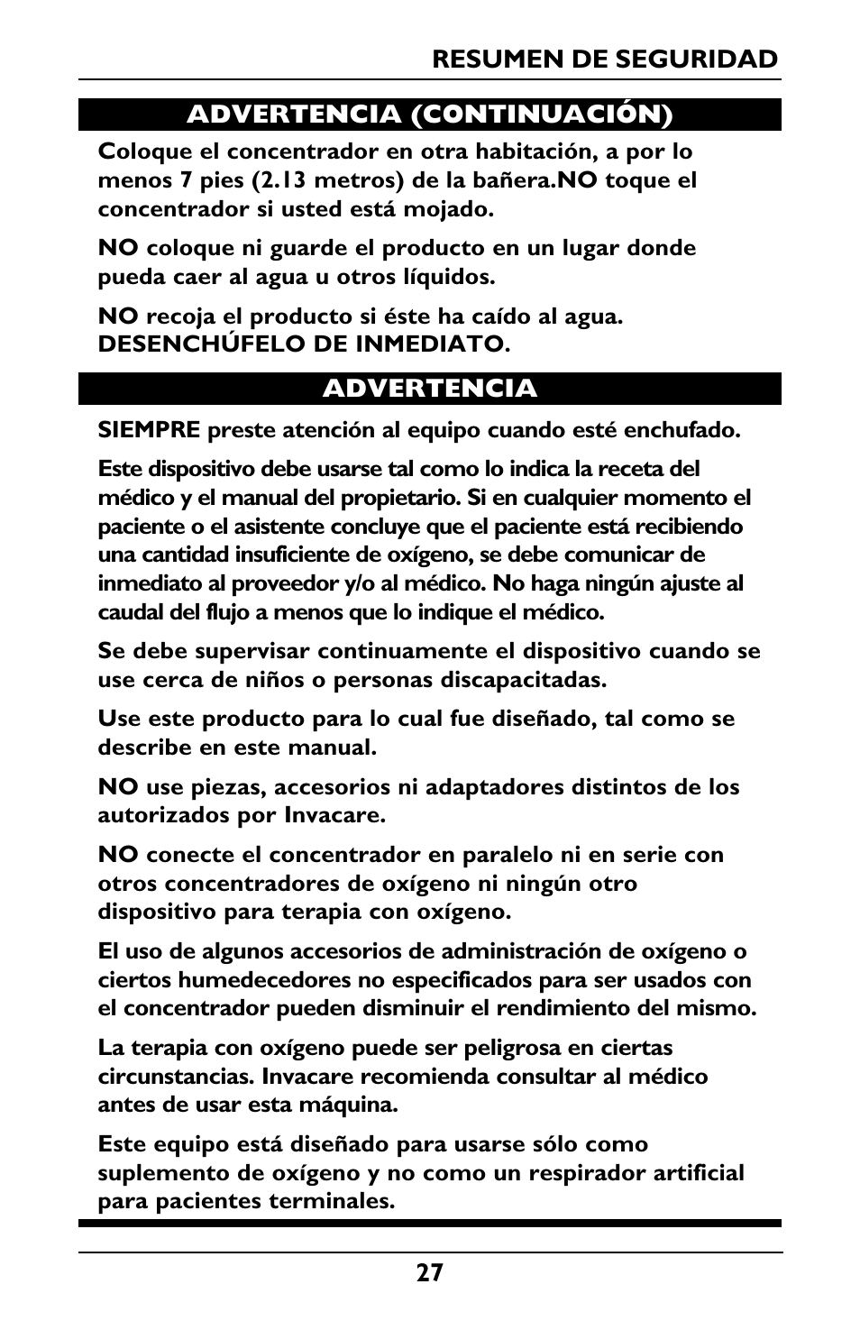 Invacare IRC5LXO2 User Manual | Page 27 / 44