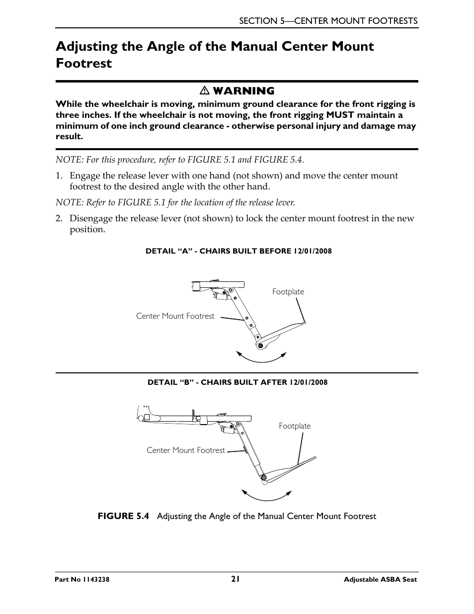 Invacare Adjustable ASBA Seat User Manual | Page 21 / 76