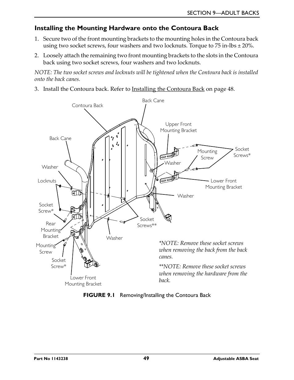 Invacare Adjustable ASBA Seat User Manual | Page 49 / 76