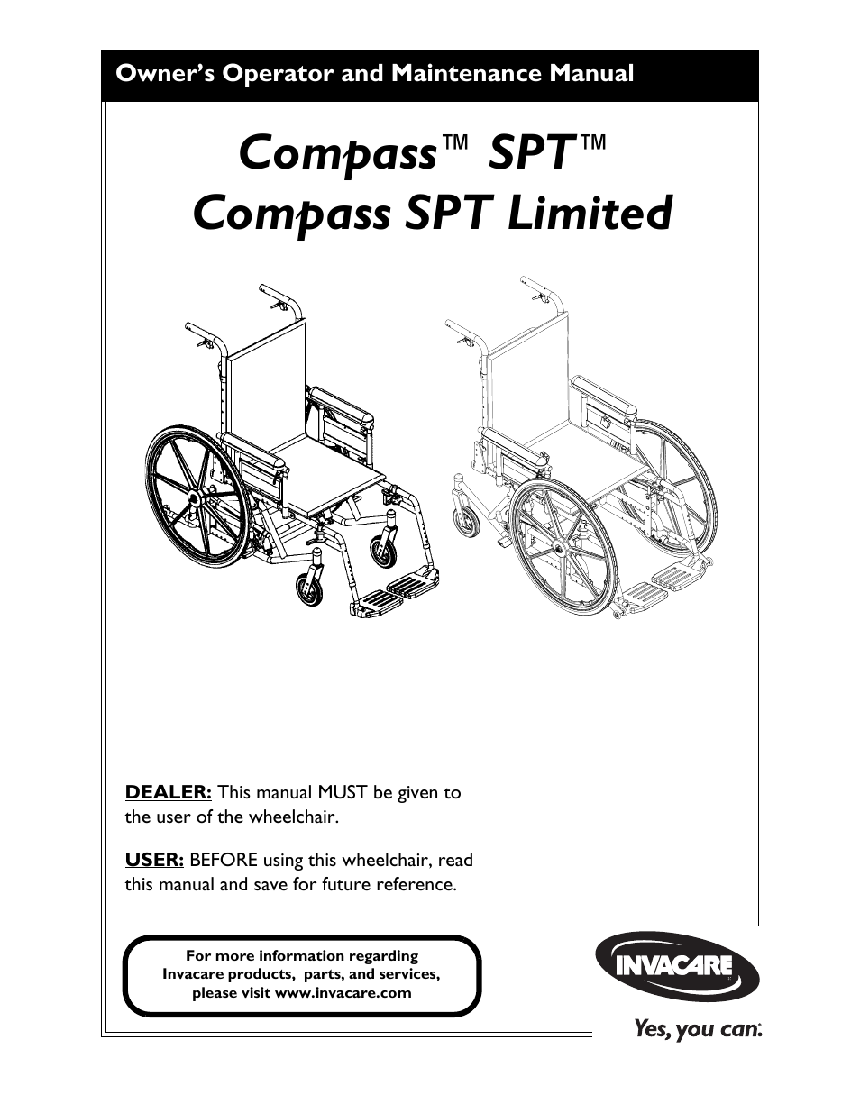 Invacare Compass SPT PH904A User Manual | 64 pages