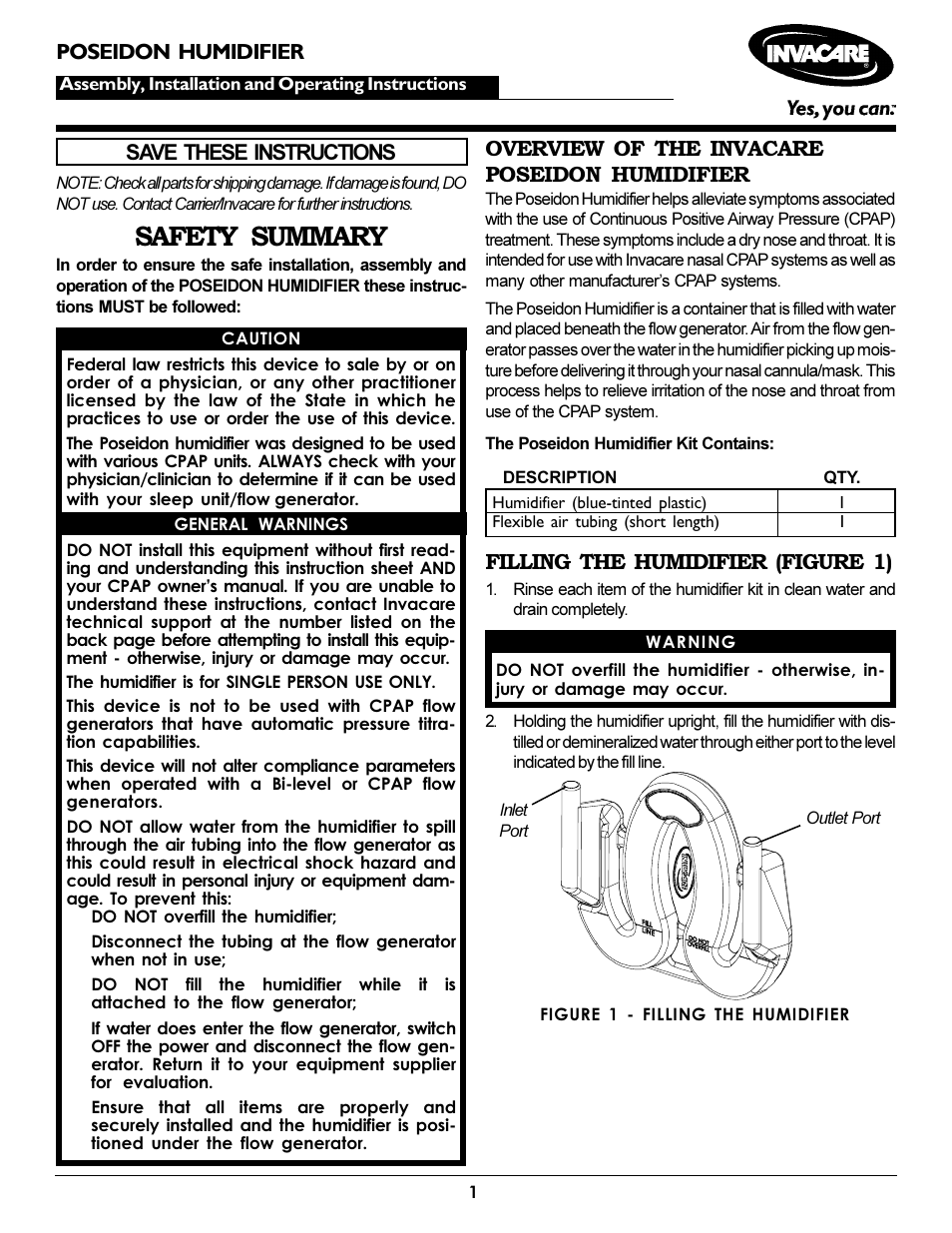 Invacare Poseidon User Manual | 2 pages