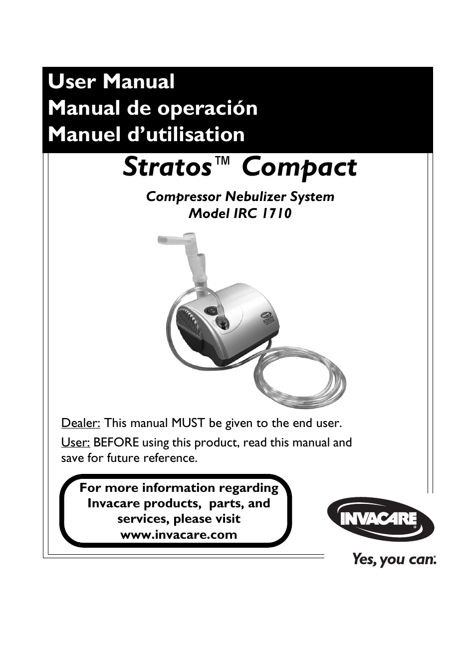 Invacare Stratos Compact IRC 1710 User Manual | 92 pages