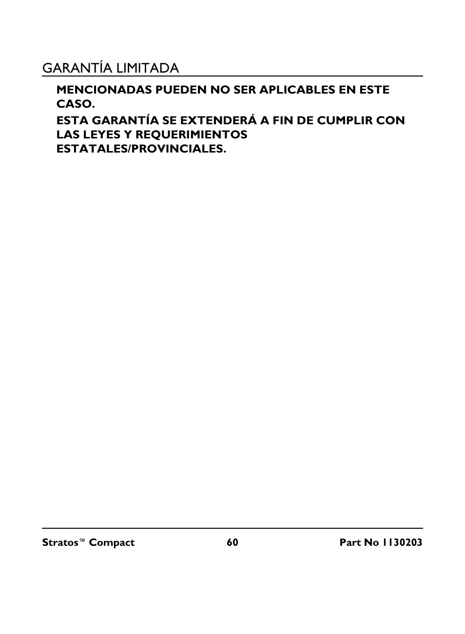 Garantía limitada | Invacare Stratos Compact IRC 1710 User Manual | Page 60 / 92