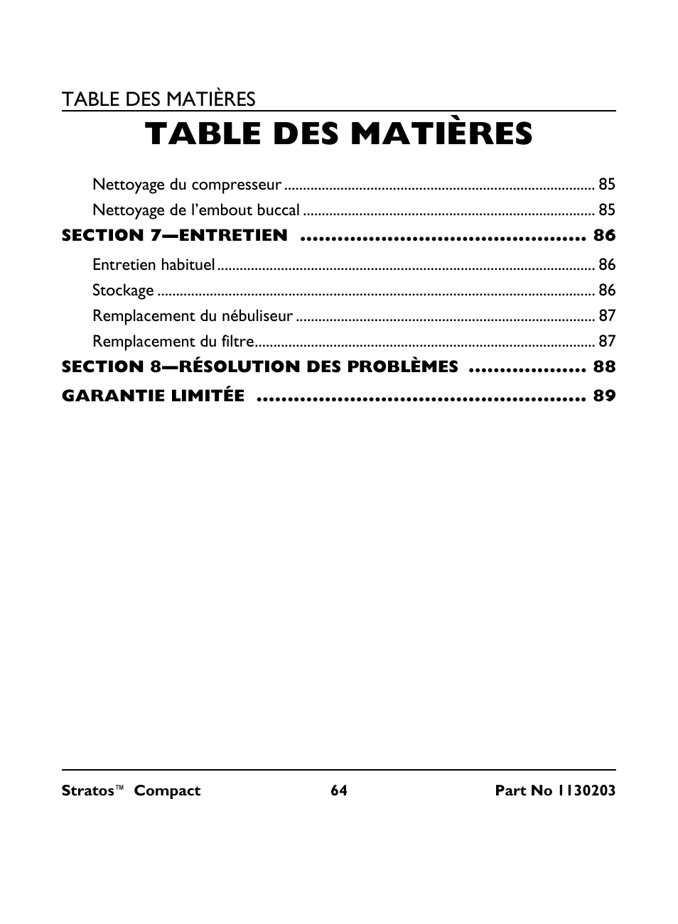 Invacare Stratos Compact IRC 1710 User Manual | Page 64 / 92