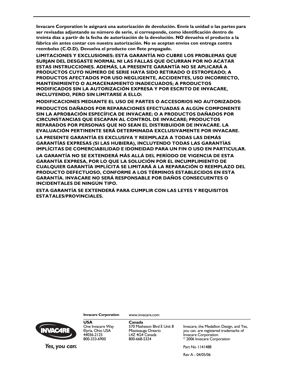 Invacare 710 User Manual | Page 12 / 12