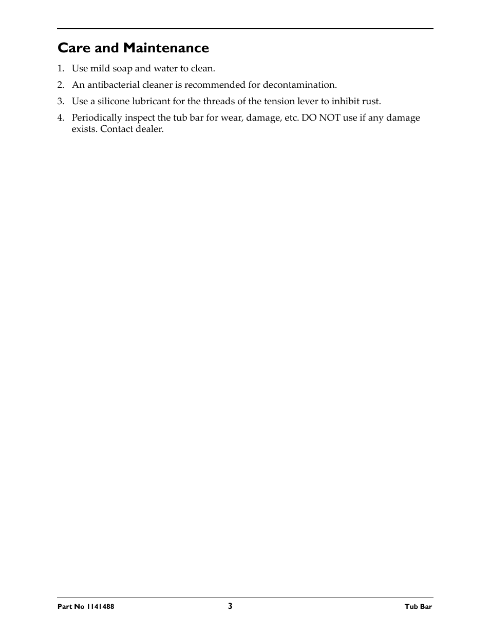 Care and maintenance | Invacare 710 User Manual | Page 3 / 12