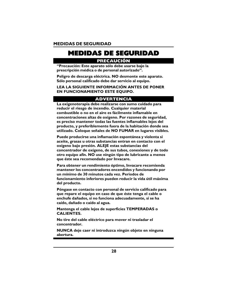 Medidas | Invacare PLATINUM 5 User Manual | Page 28 / 148