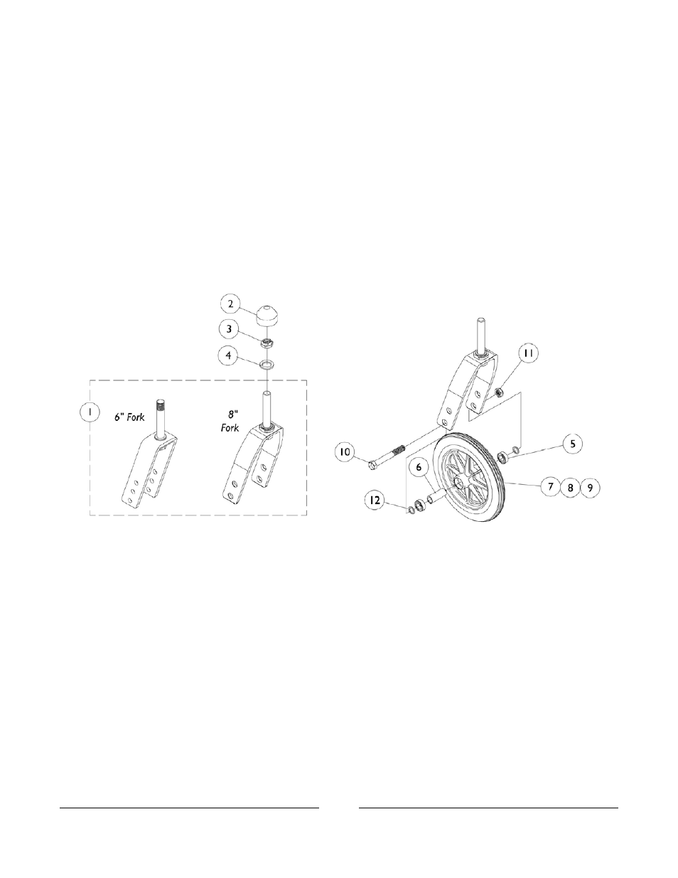Casters and forks | Invacare A-TTM User Manual | Page 37 / 84
