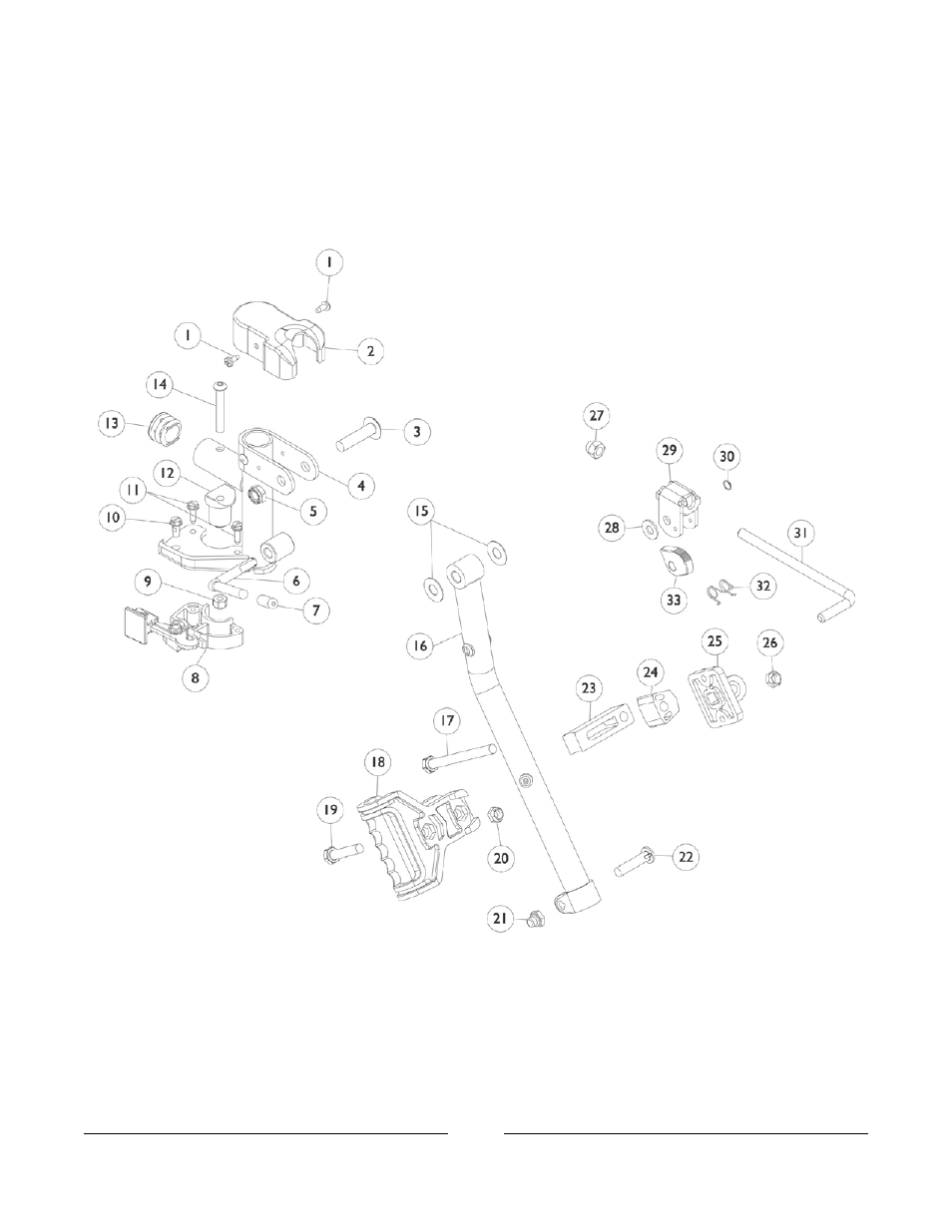 Legrest support assemblies (at5044) | Invacare A-TTM User Manual | Page 55 / 84