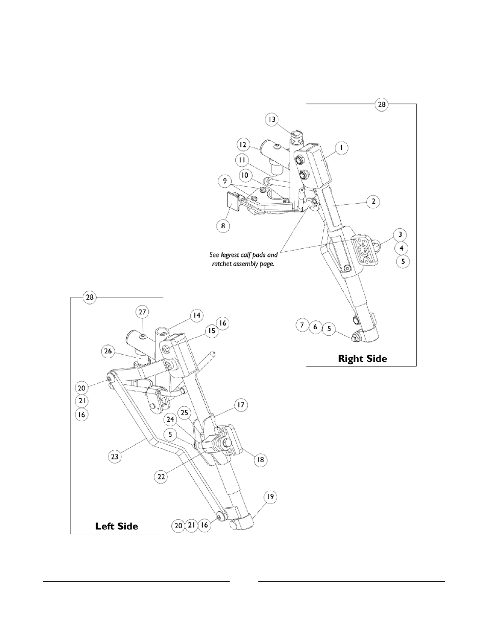Articulating legrests (atl4a) | Invacare A-TTM User Manual | Page 57 / 84