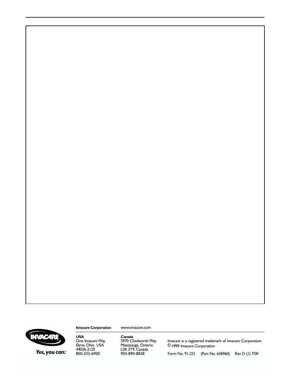 Garantie limitée | Invacare 50 psi Compressor IRC607 User Manual | Page 12 / 12