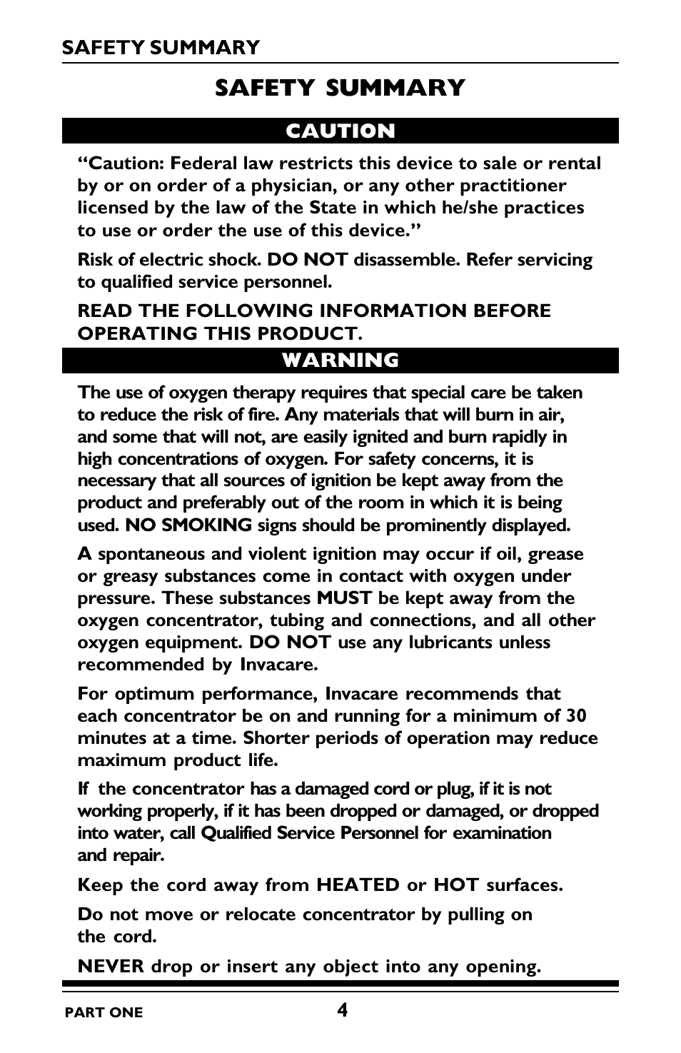Safety summary | Invacare IRC5LXO2 User Manual | Page 4 / 92