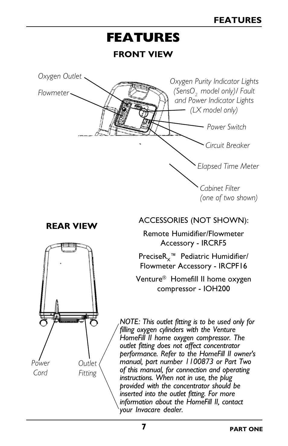 Features | Invacare IRC5LXO2 User Manual | Page 7 / 92