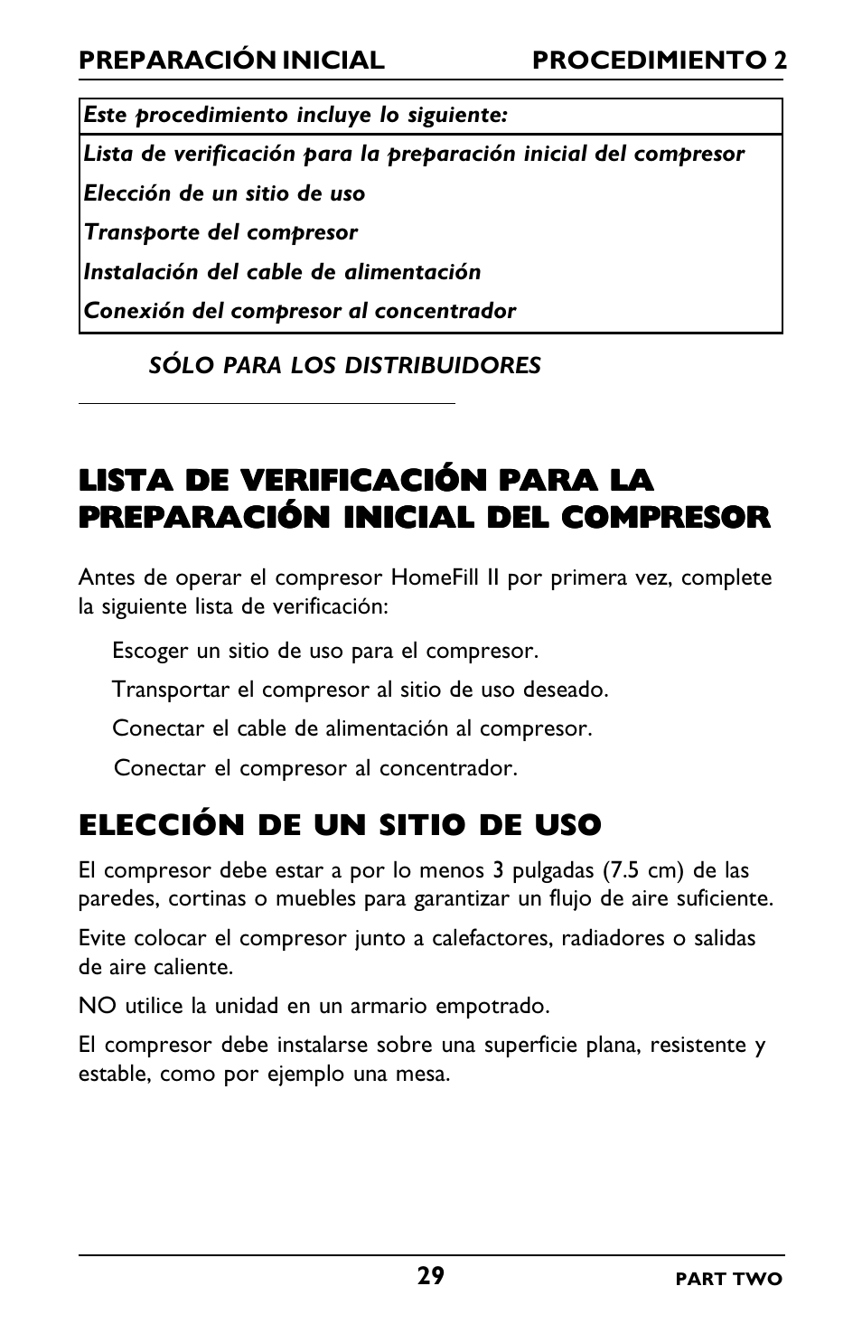 Lista de verificación para la, Elección de un sitio de uso | Invacare IRC5LXO2 User Manual | Page 77 / 92