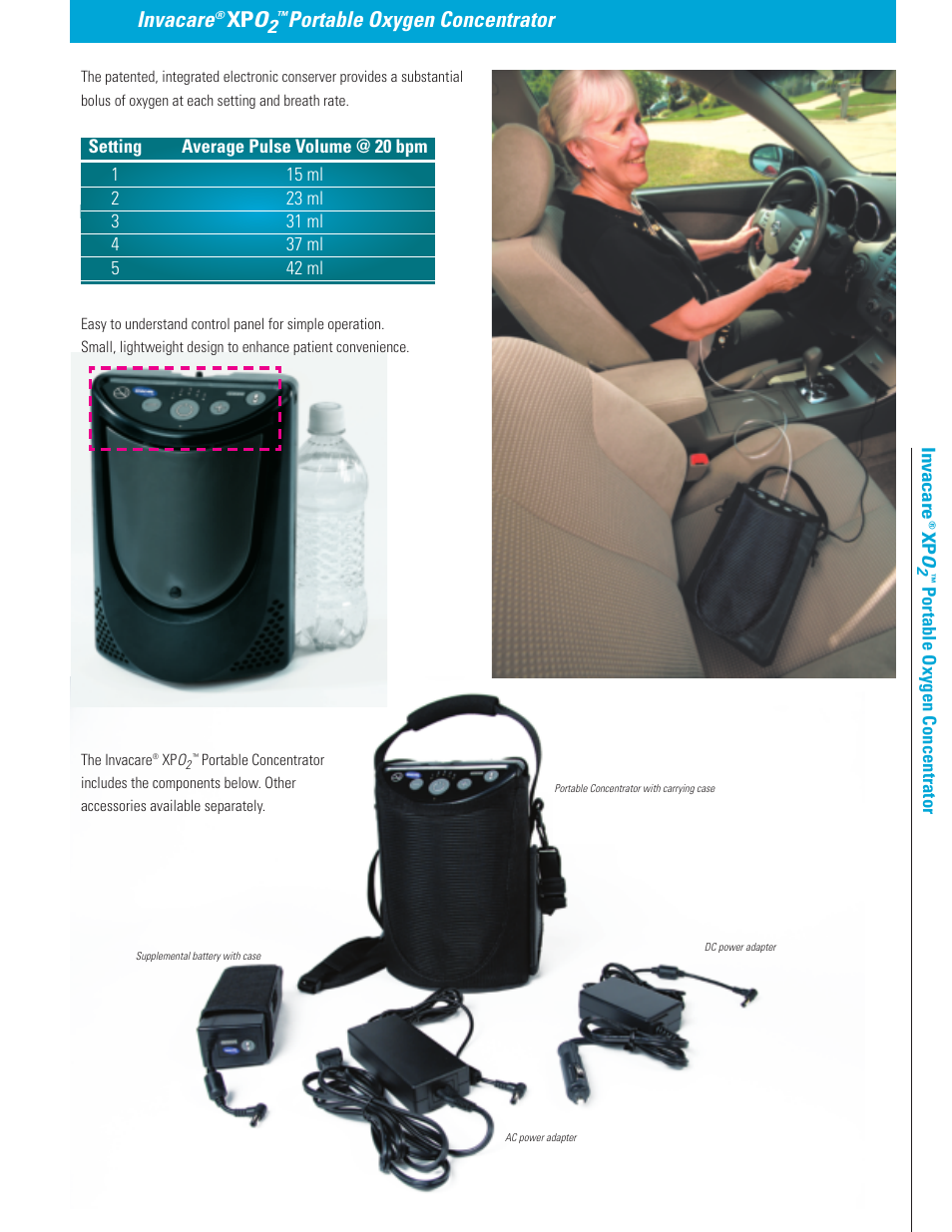 Invacare, Portable oxygen concentrator | Invacare XPO2 User Manual | Page 3 / 4