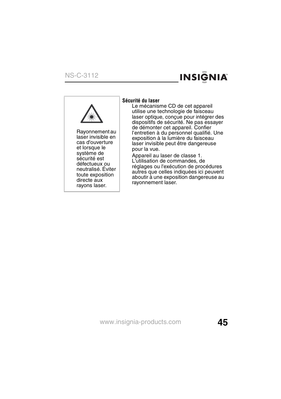 Insignia NS-C3112 User Manual | Page 47 / 136