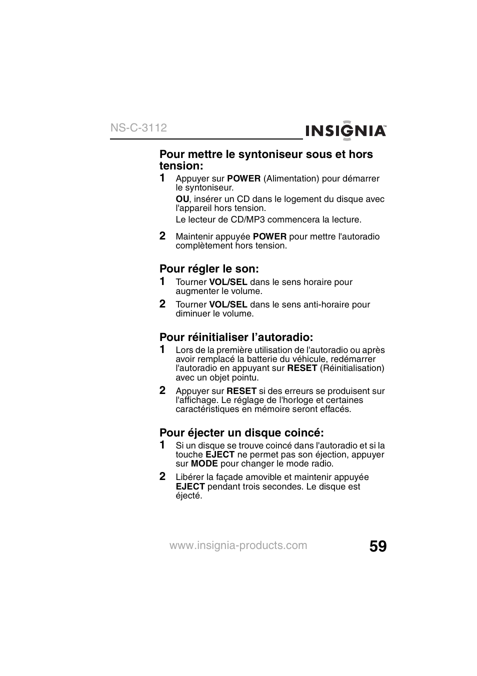 Insignia NS-C3112 User Manual | Page 61 / 136
