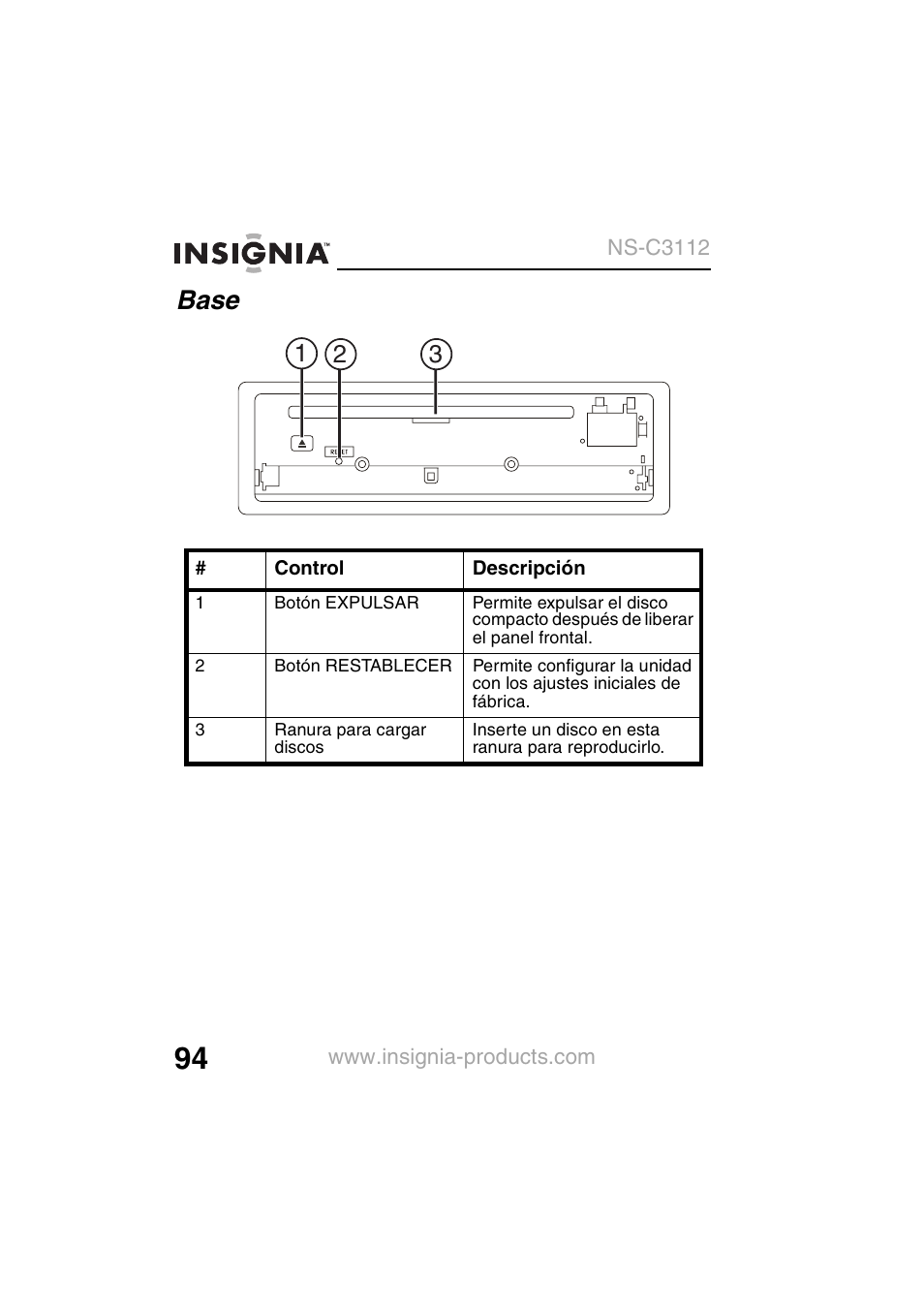 Base | Insignia NS-C3112 User Manual | Page 96 / 136
