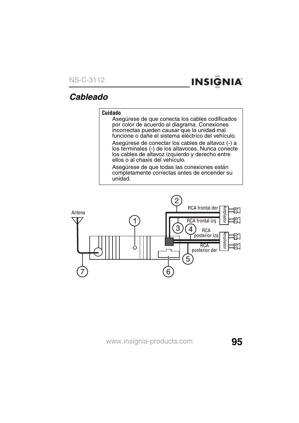 Cableado, Ns-c-3112 | Insignia NS-C3112 User Manual | Page 97 / 136
