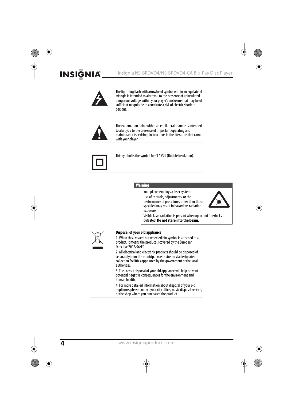 Insignia NS-BRDVD4-CA User Manual | Page 4 / 73
