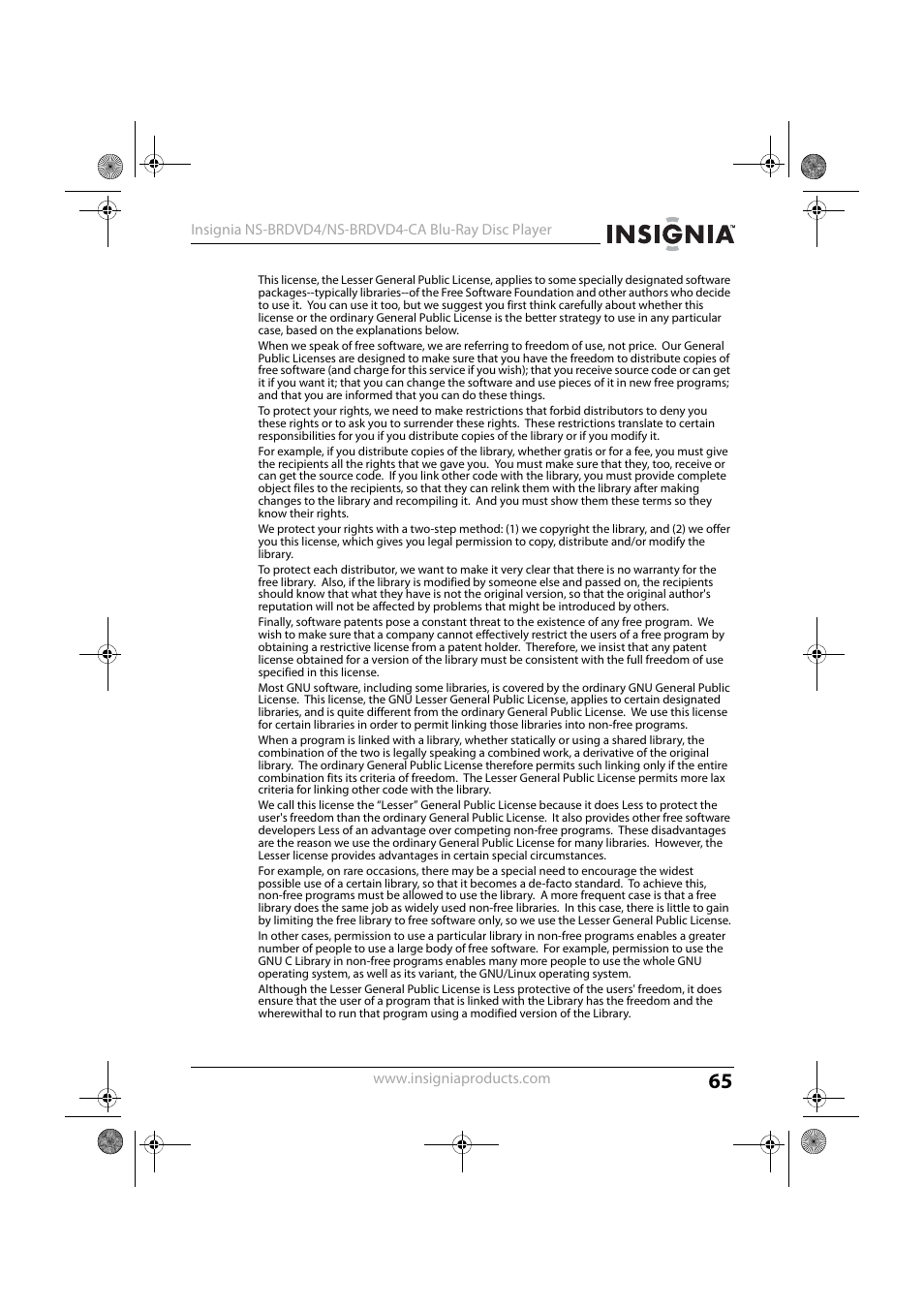 Insignia NS-BRDVD4-CA User Manual | Page 65 / 73