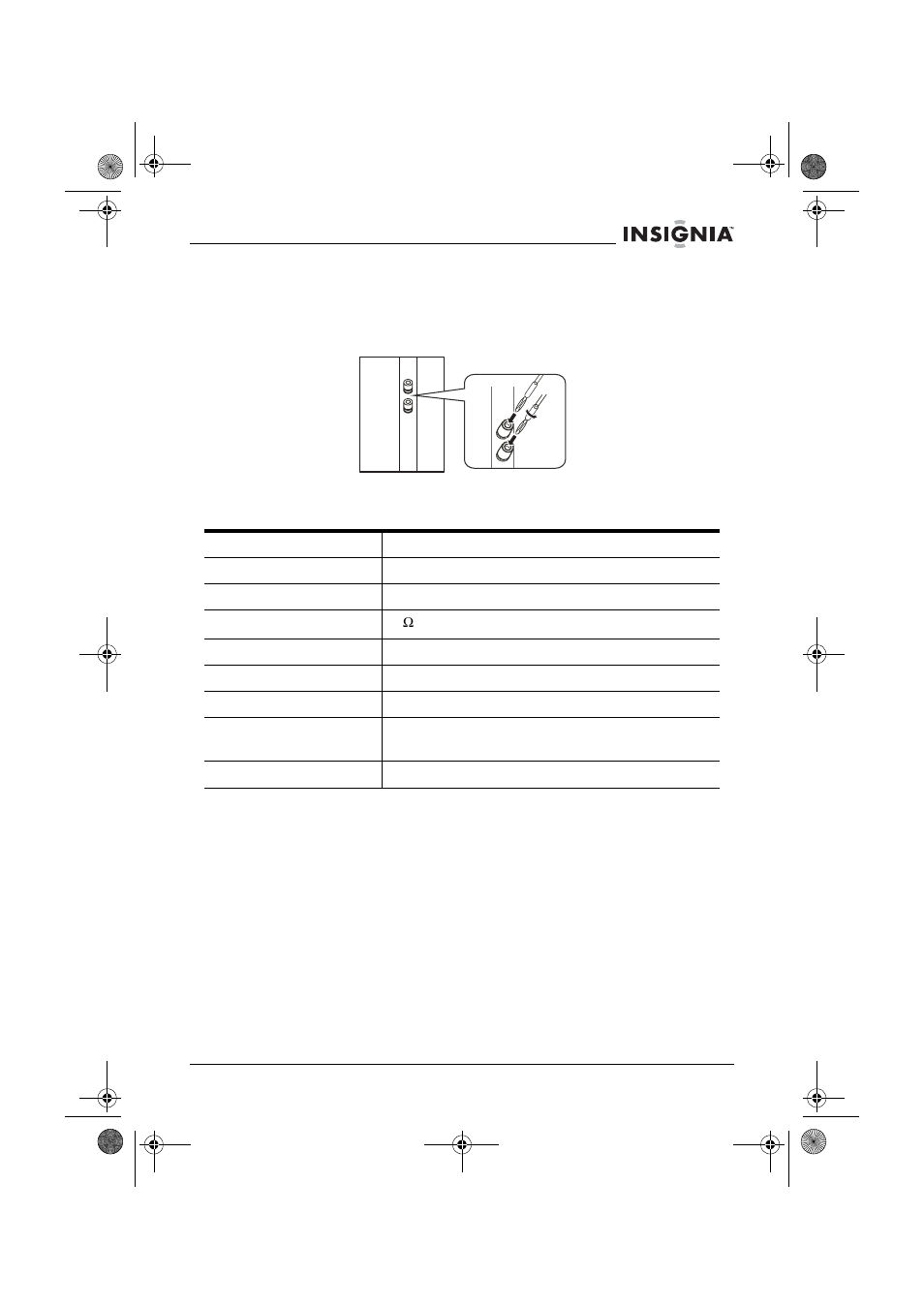 Enchufes banana, Especificaciones | Insignia NS-B2111 User Manual | Page 13 / 16