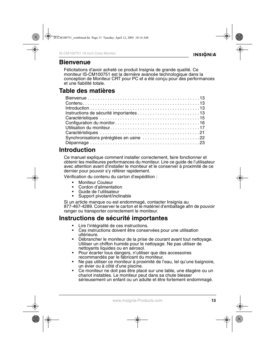 Insignia IS-CM100751 User Manual | Page 15 / 40