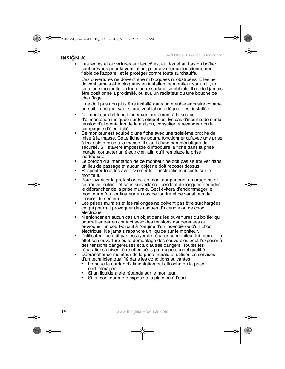 Insignia IS-CM100751 User Manual | Page 16 / 40