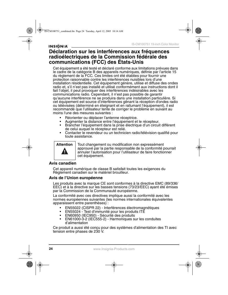 Insignia IS-CM100751 User Manual | Page 26 / 40