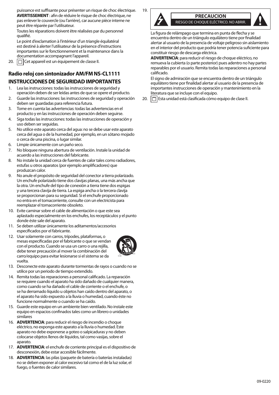 Insignia NS-CL1111 User Manual | Page 2 / 2