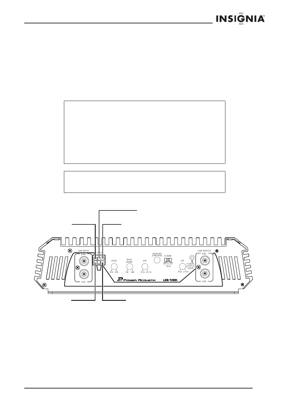 Connexion des entrées de haut niveau | Insignia NS-A1000 User Manual | Page 25 / 52