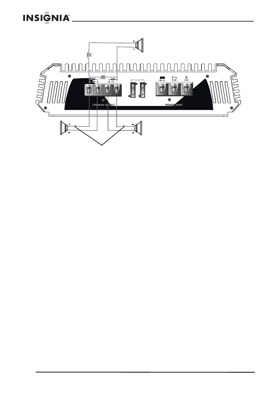Réglages de l'amplificateur, Filtre passe-bas variable, Filtre passe-haut variable | Insignia NS-A1000 User Manual | Page 28 / 52
