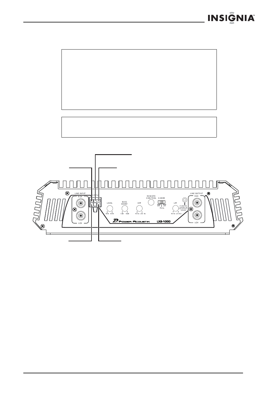 Conexión de las entradas de nivel alto | Insignia NS-A1000 User Manual | Page 41 / 52