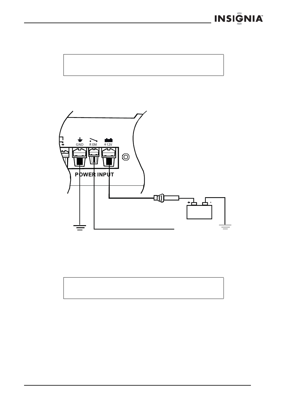 Connecting the power, Connecting the ground, Connecting the +12 volt supply wiring | Insignia NS-A1000 User Manual | Page 7 / 52