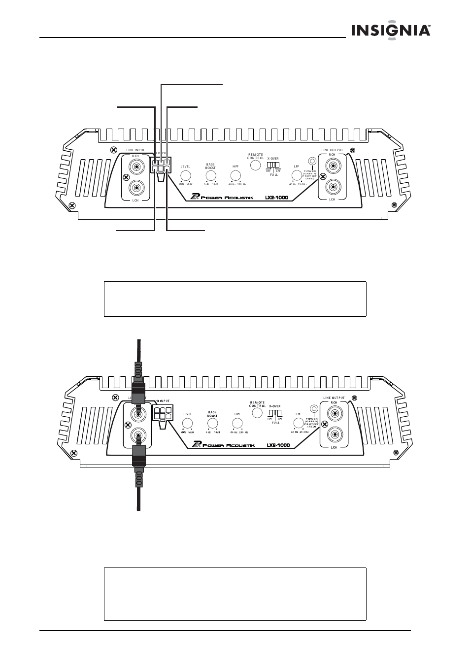 Connecting low-level (rca) inputs, Connecting the speakers | Insignia NS-A1000 User Manual | Page 9 / 52