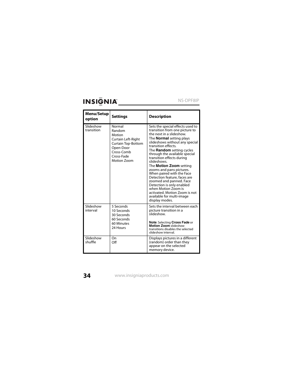 Insignia NS-DPF8IP User Manual | Page 34 / 56