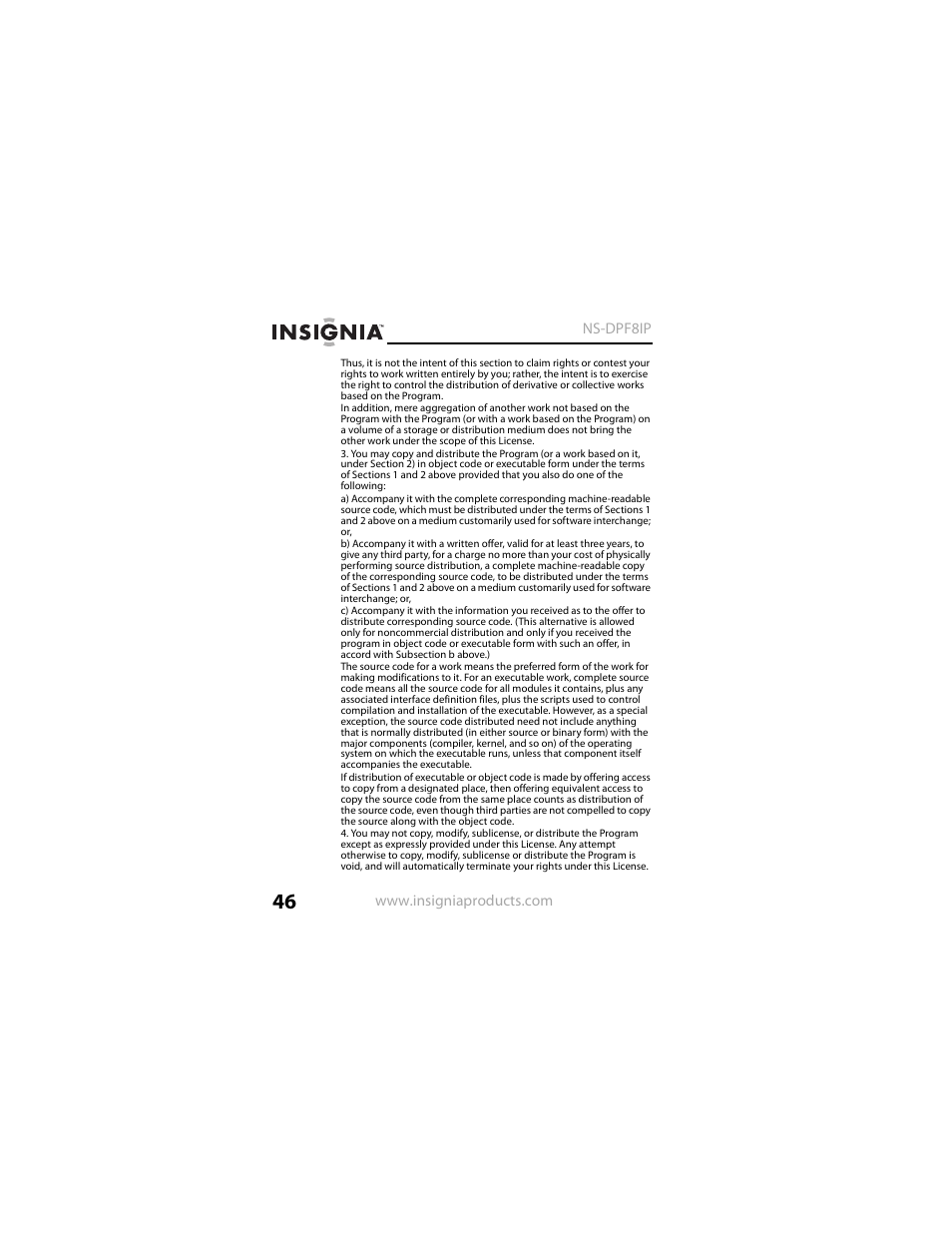 Insignia NS-DPF8IP User Manual | Page 46 / 56