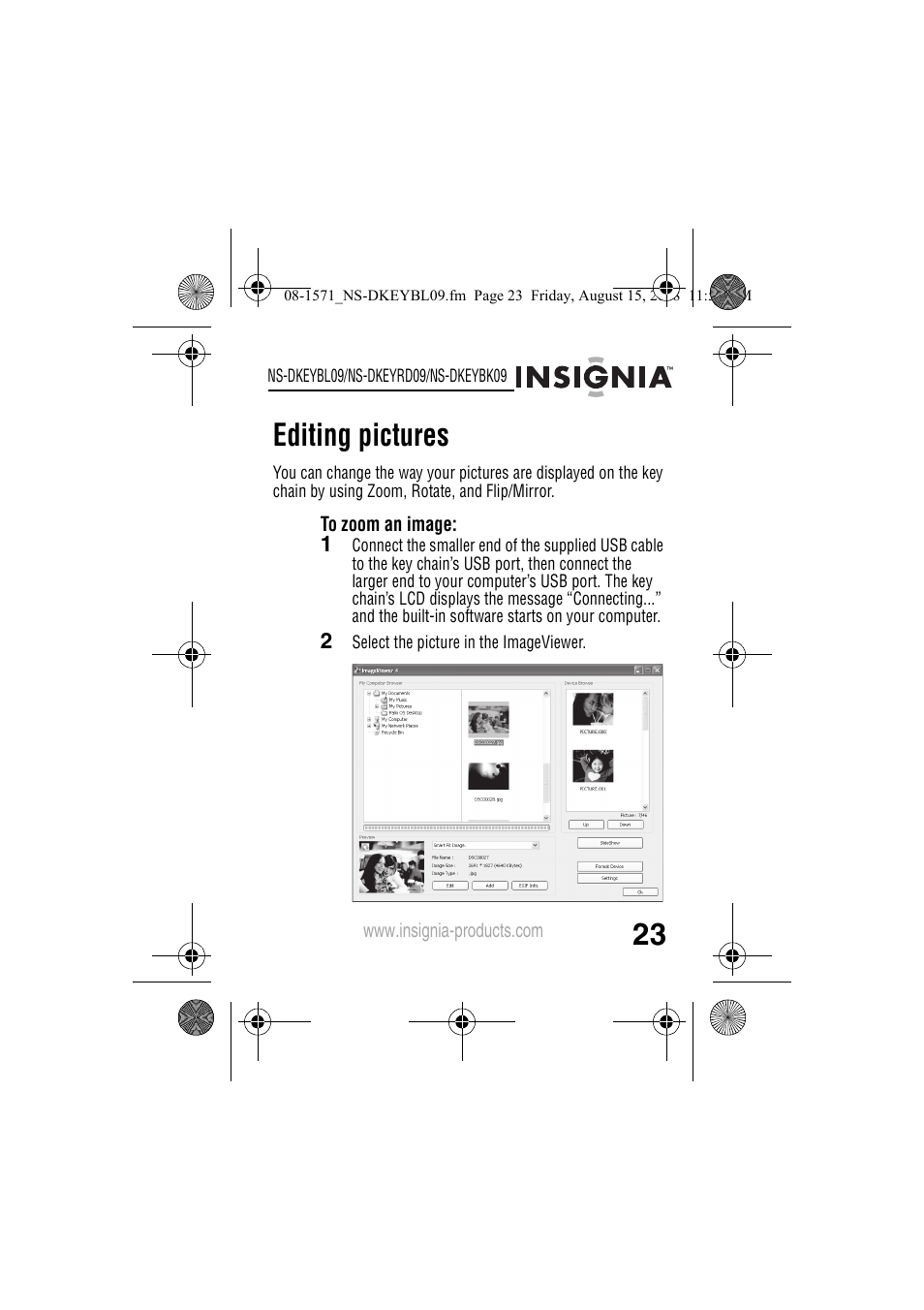 Editing pictures | Insignia NS-DKEYBL09 User Manual | Page 25 / 36