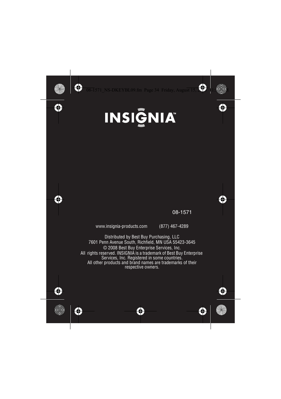 Insignia NS-DKEYBL09 User Manual | Page 36 / 36