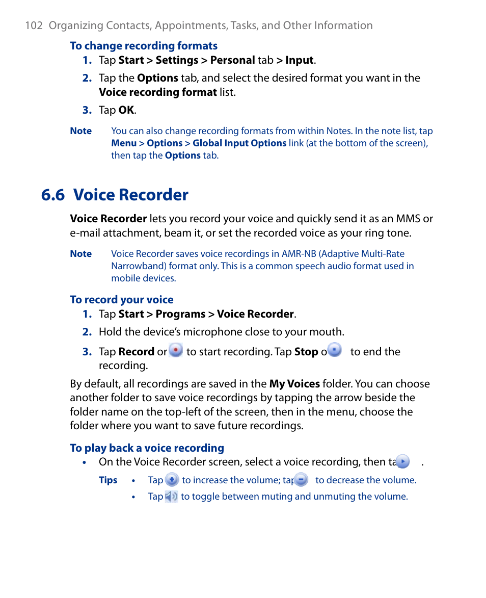 6 voice recorder | Insignia X7510 User Manual | Page 102 / 241