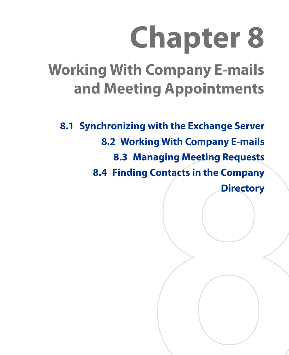 Chapter 8 working with company e-mails and, Meeting appointments, Chapter 8 | Insignia X7510 User Manual | Page 125 / 241